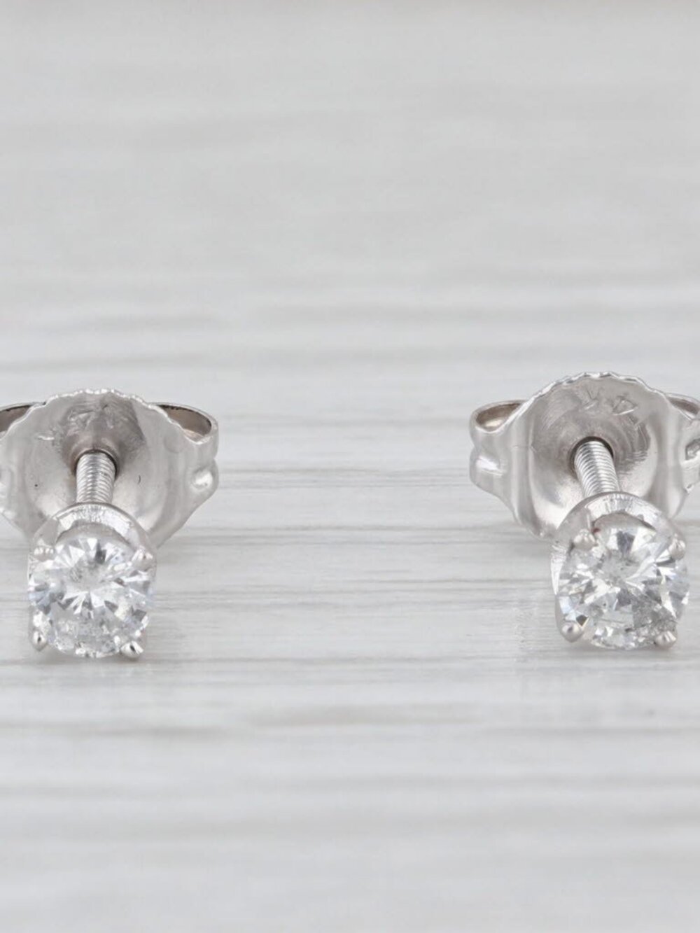 0.24ctw Diamond Round Solitaire Stud Earrings 14k White Gold